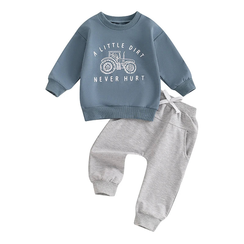 “A Little Dirt Never Hurt” Two-Piece Sweat Set (0-4 Years)