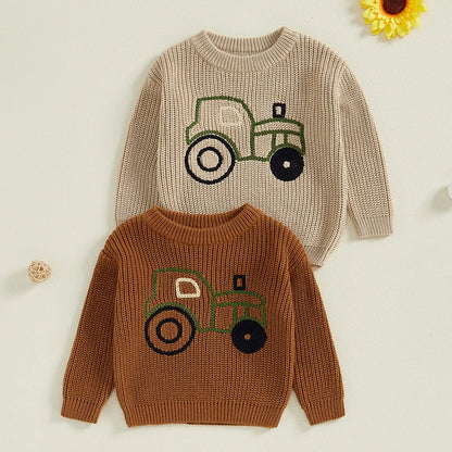 Tiny Tractor Knit Sweater (0-3 Years)