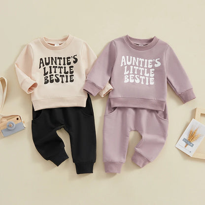 “Auntie’s Little Bestie” Two Piece Sweat Set (0-3 Years)