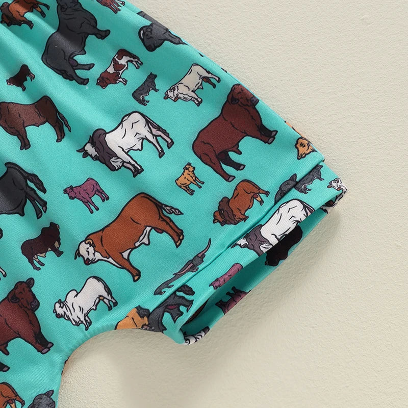 “Just A Boy Who Loves Cows” Two Piece Short Set (0-3 Years)