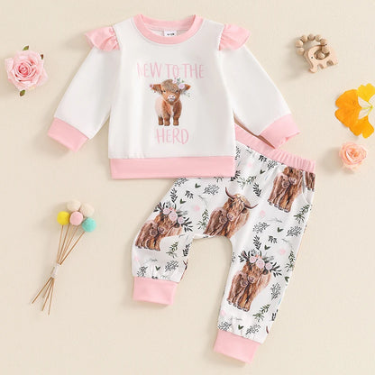 “New To The Herd” Two-Piece Sweat Set (0-2 Years)