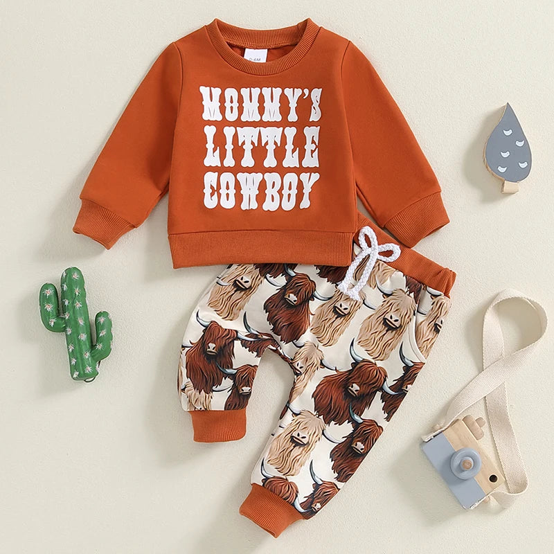 “Mommy’s Little Cowboy” Two-Piece Sweat Set (0-3 Years)