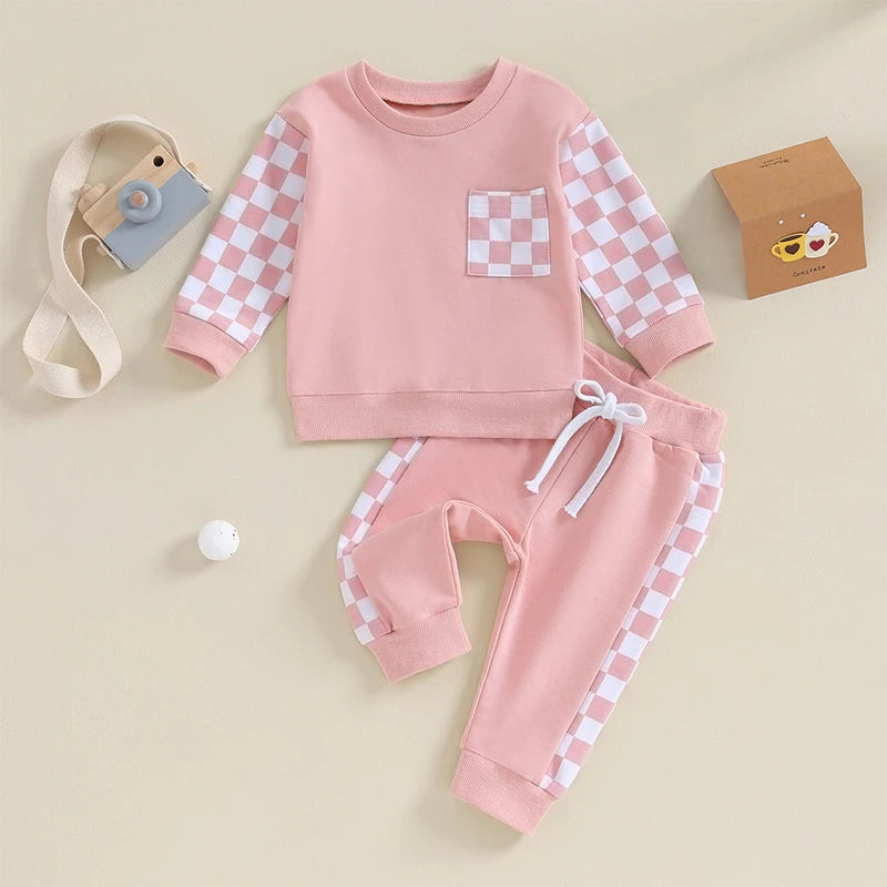 Checkboard Two-Piece Sweat Set (0-3 Years)