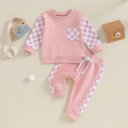 Checkboard Two-Piece Sweat Set (0-3 Years)