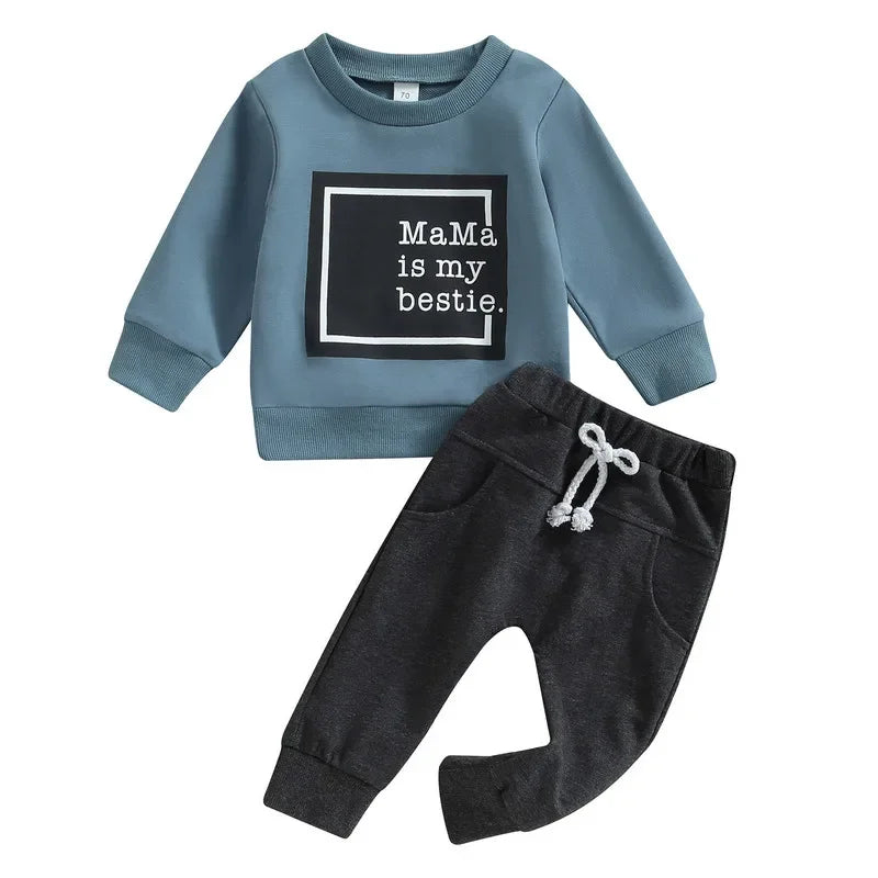 “Mama Is My Bestie” Two-Piece Sweat Set (0-3 Years)