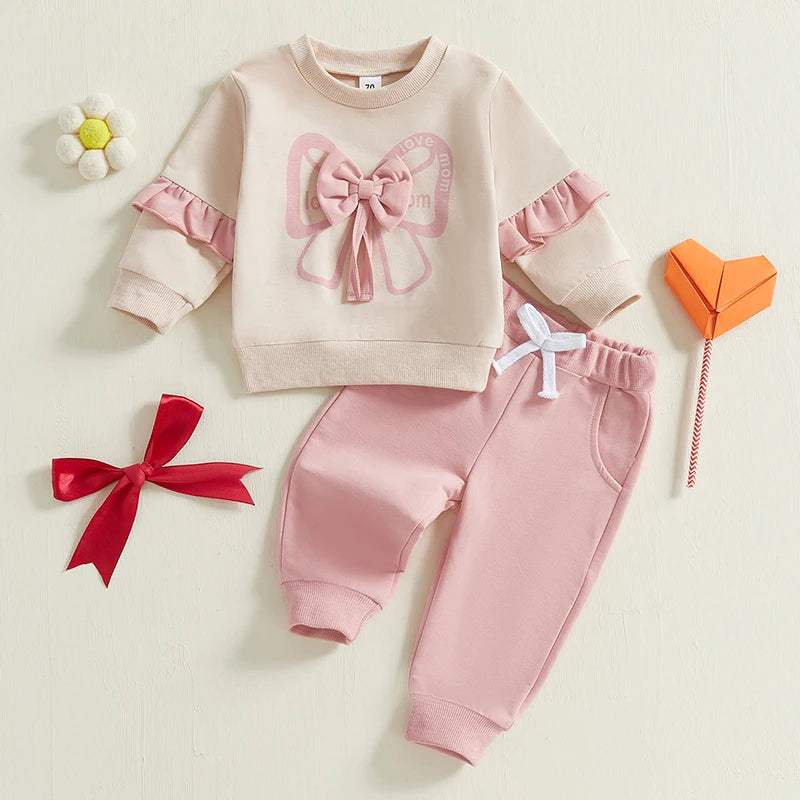 Little Bows On The Prairie Two-Piece Sweat Set (0-3 Years)