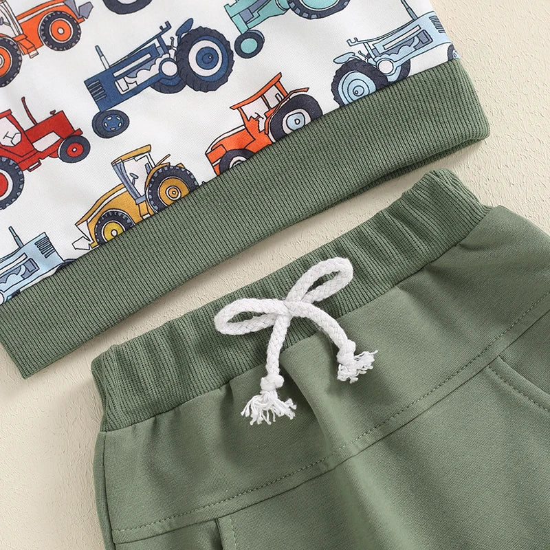 Little Green Tractor Two Piece Sweat Set (0-3 Years)