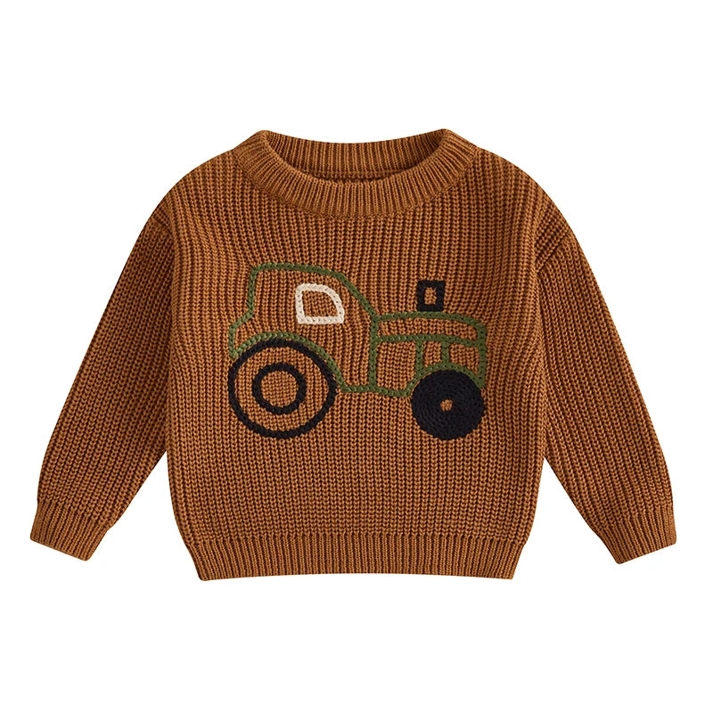 Tiny Tractor Knit Sweater (0-3 Years)