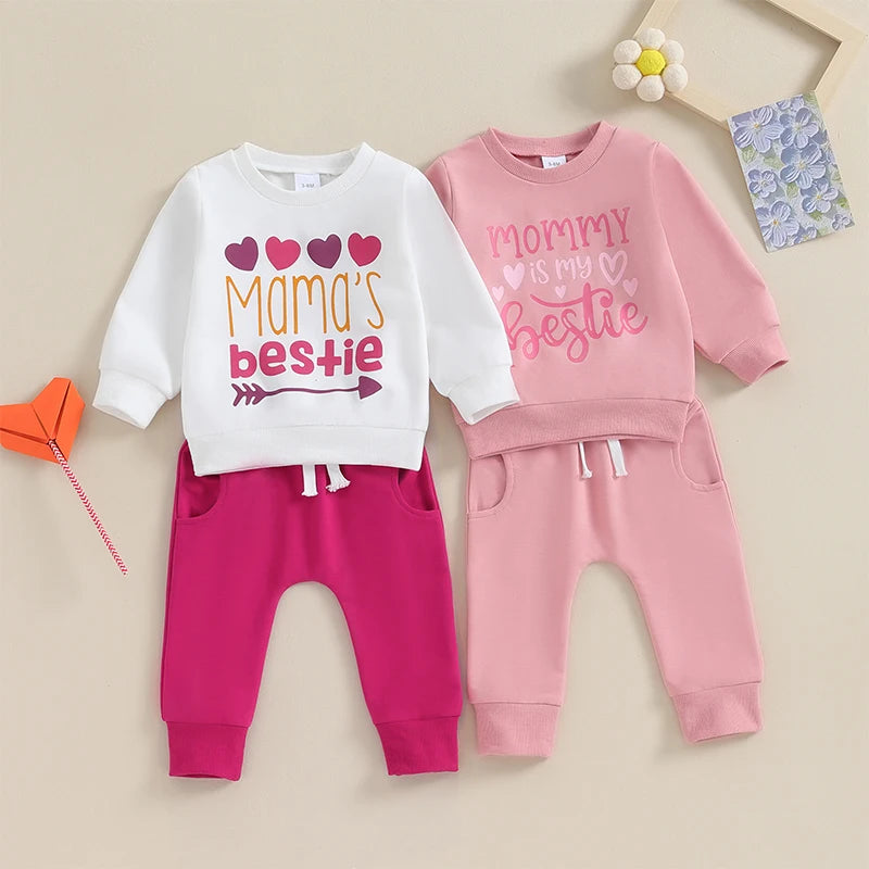 “Mama’s Bestie” Two Piece Sweat Set (0-3 Years)