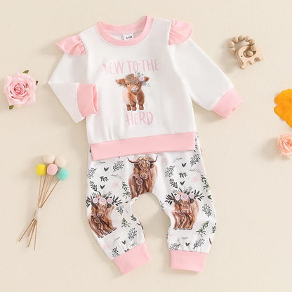 “New To The Herd” Two-Piece Sweat Set (0-2 Years)