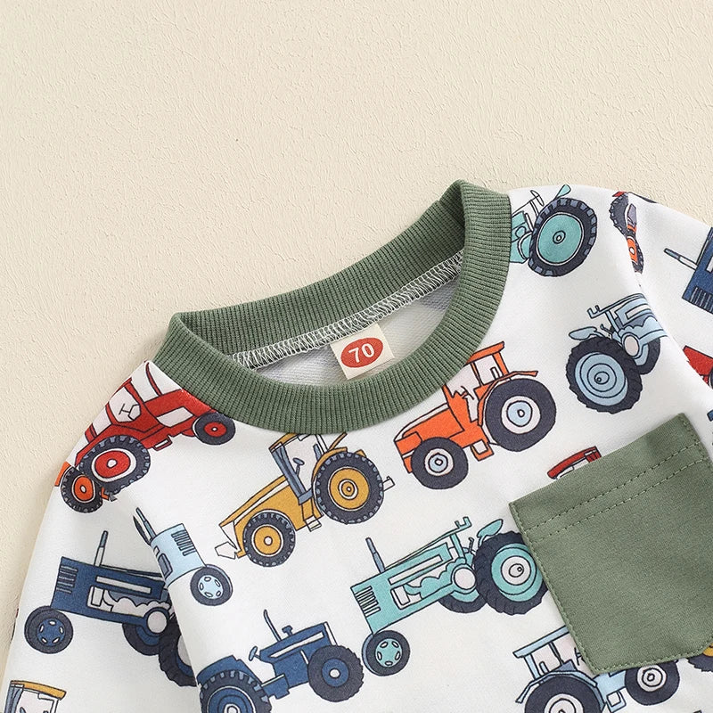 Little Green Tractor Two Piece Sweat Set (0-3 Years)