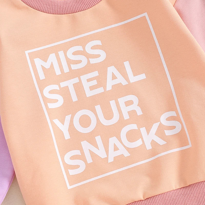 “Miss Steal Your Snacks” Two Piece Sweat Set (0-4 Years)