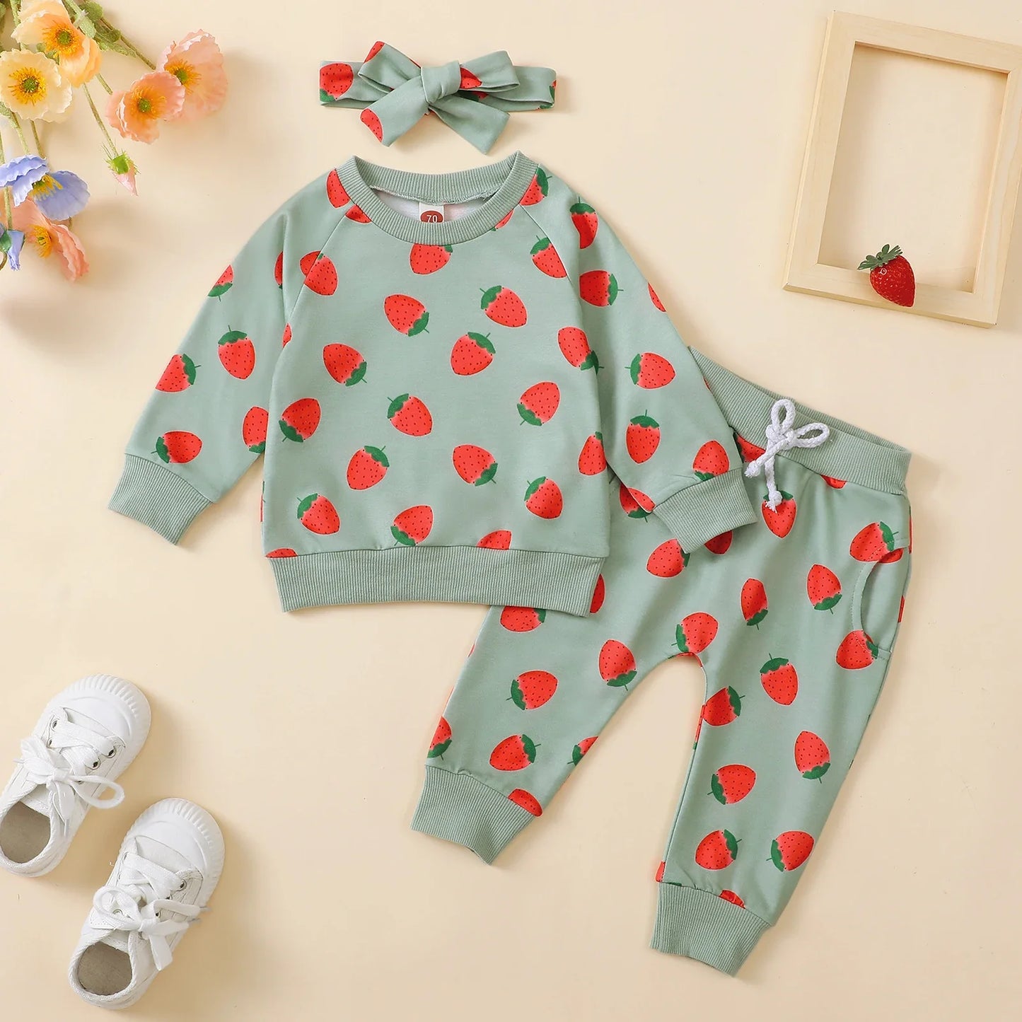 Farm Berry Three-Piece Sweat Set (0-2 Years)