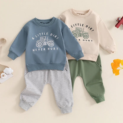 “A Little Dirt Never Hurt” Two-Piece Sweat Set (0-4 Years)